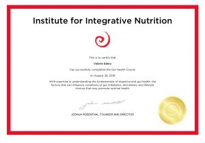 Certification Institute for Integrative Nutrition - Valerie Edery, coach en nutrition à Paris